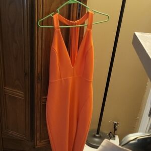 DO+BE Vibrant Orange Backless Dress